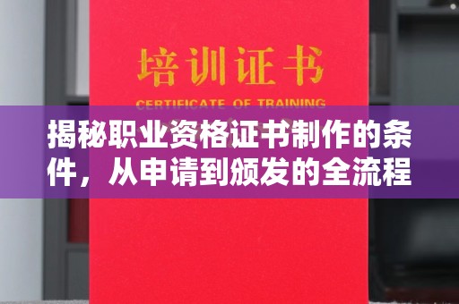 临武揭秘职业资格证书制作的条件，从申请到颁发的全流程解析