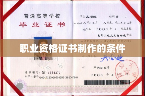 临武职业资格证书制作的条件